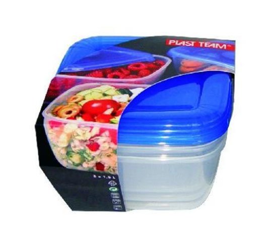Набор емкостей для хранения пищевых продуктов квадратных POLAR 3шт. (1,5л) в подарочной упаковке 